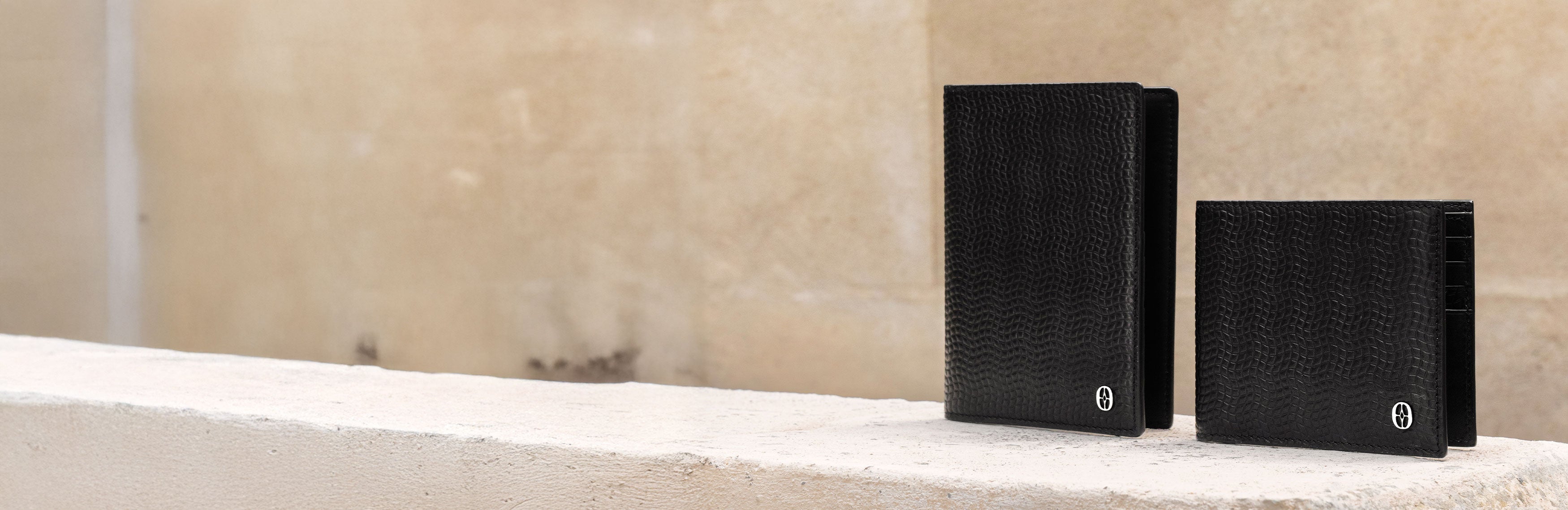 Ferronato RFID leather wallet close-up