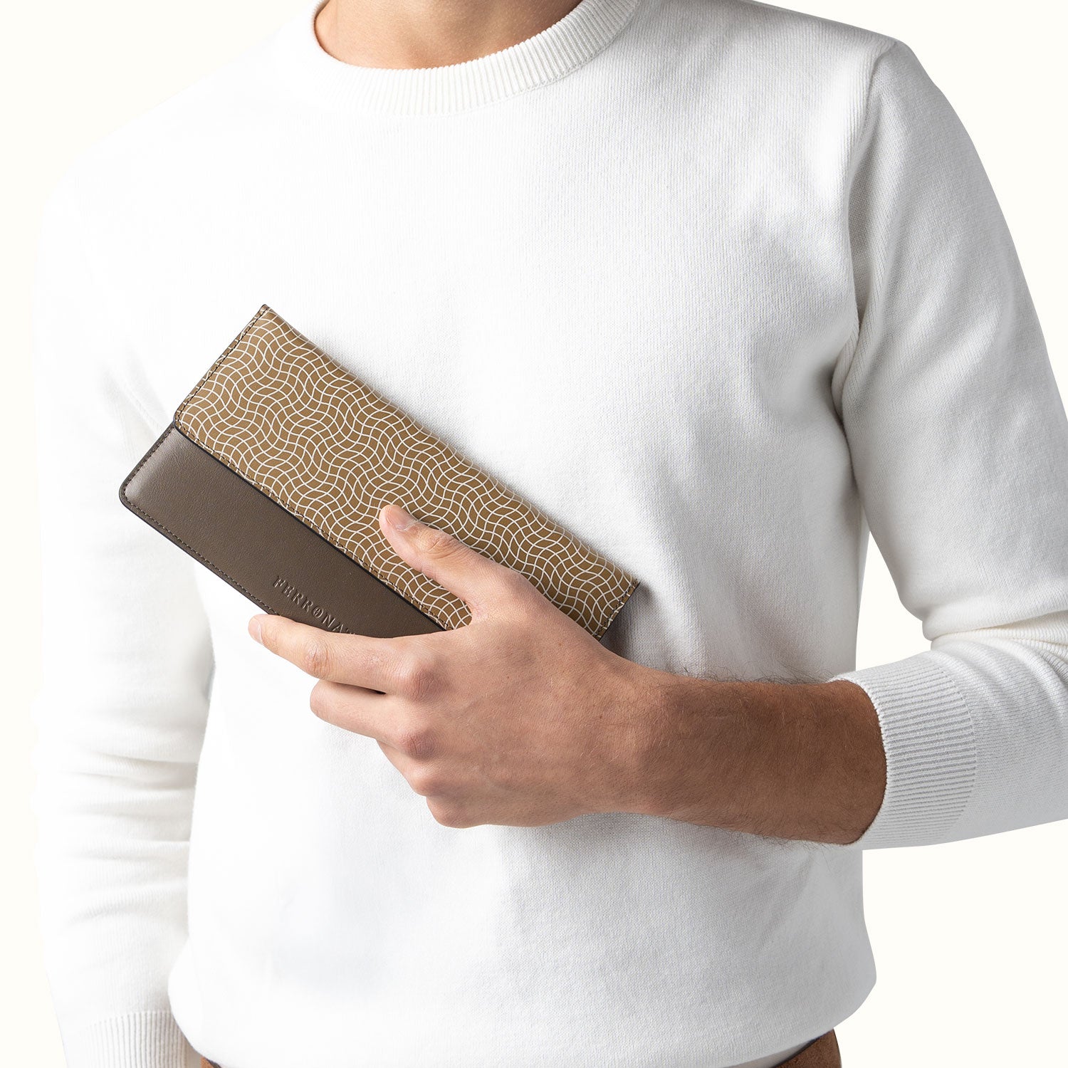 RFID wallet for men flatlay #color_Brown