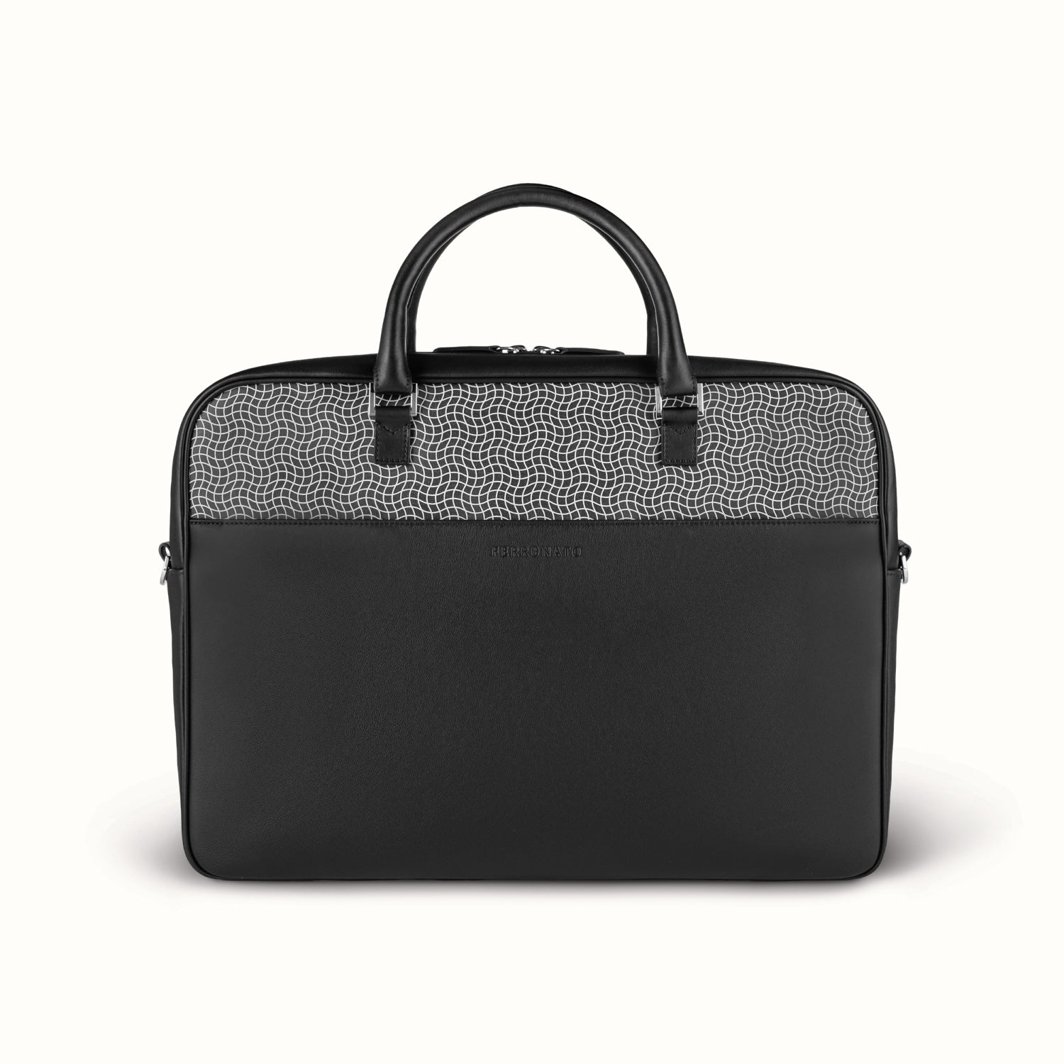Luxury business bag on desk setup #color_onyx black