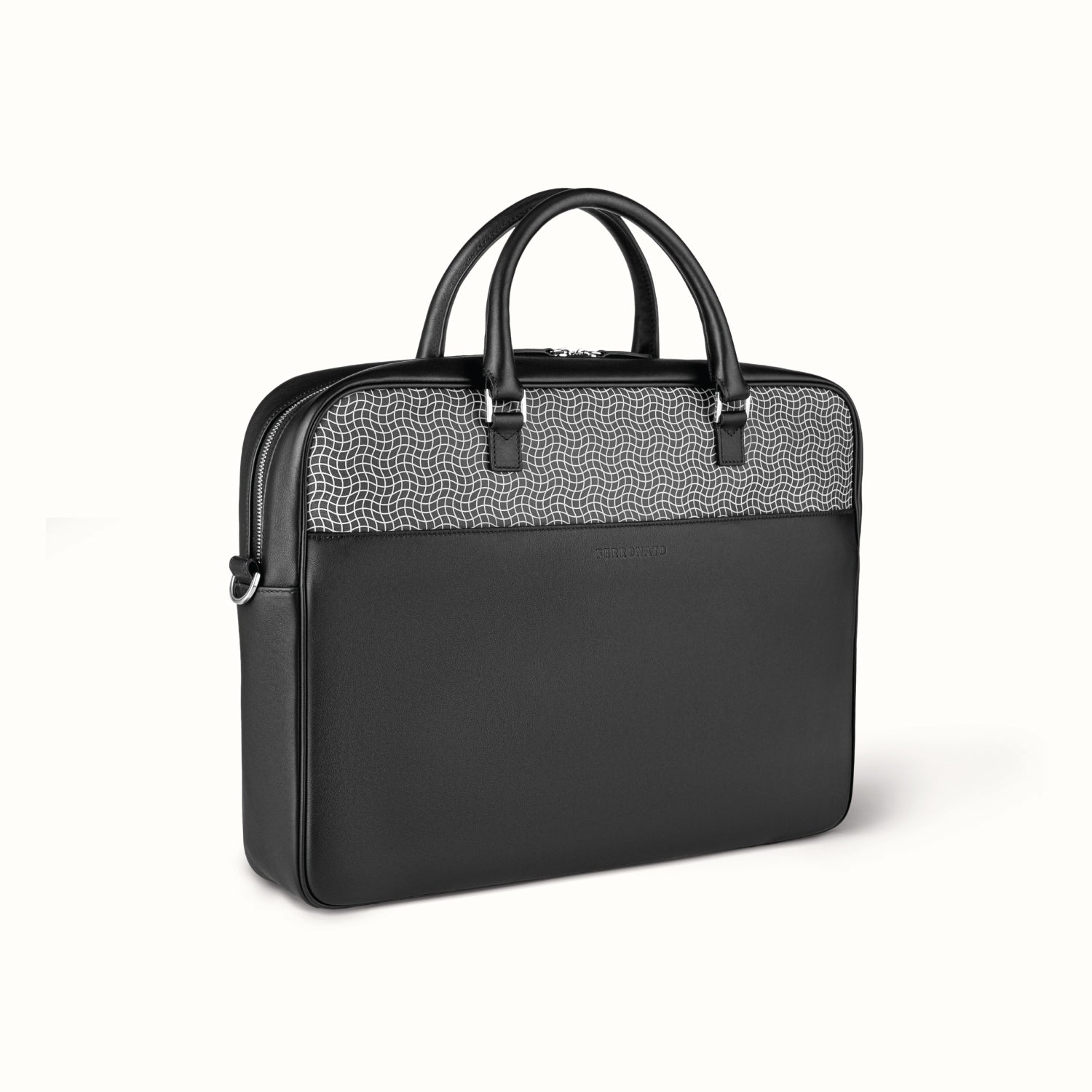 Luxury business bag on desk setup #color_onyx black