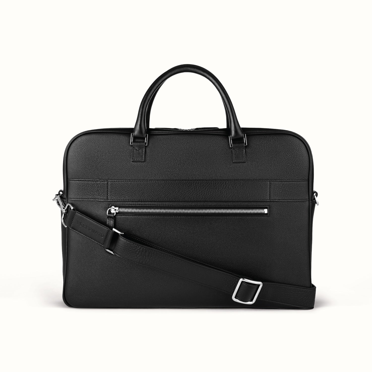 Luxury business bag on desk setup #color_onyx black