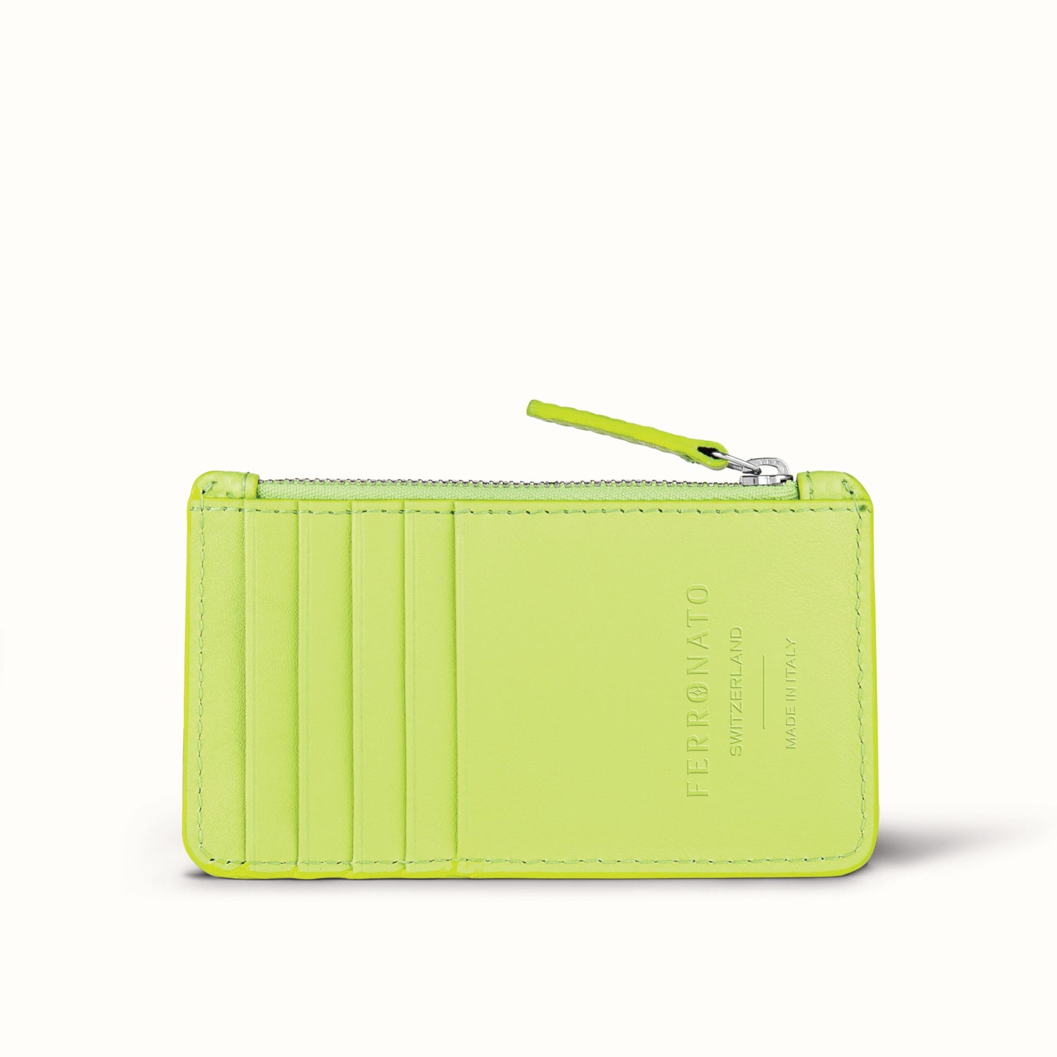 Ferronato men’s leather craftsmanship close-up #color_Neon Yellow