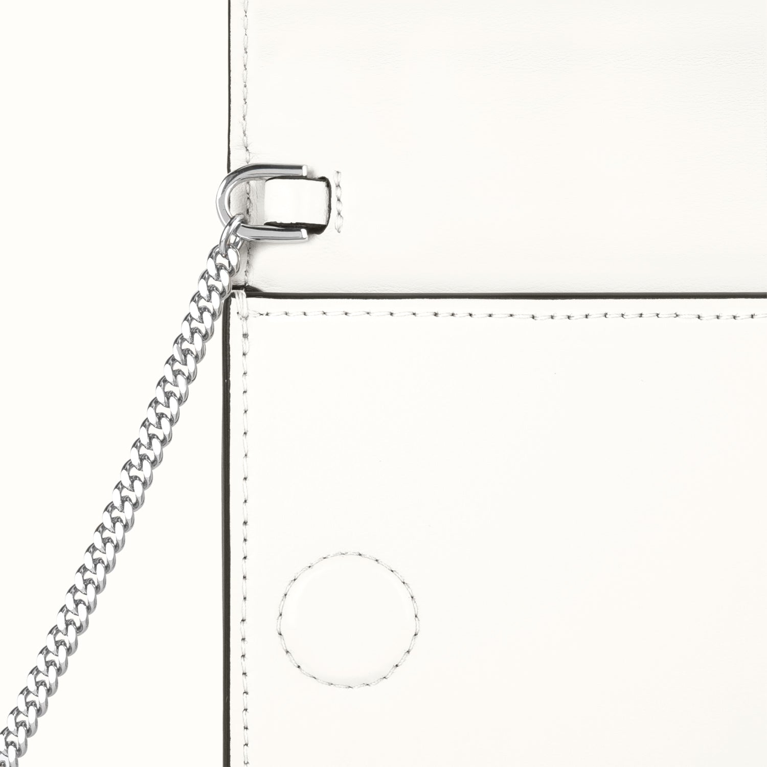 Ferronato women’s RFID tote on model #color_Pearl White