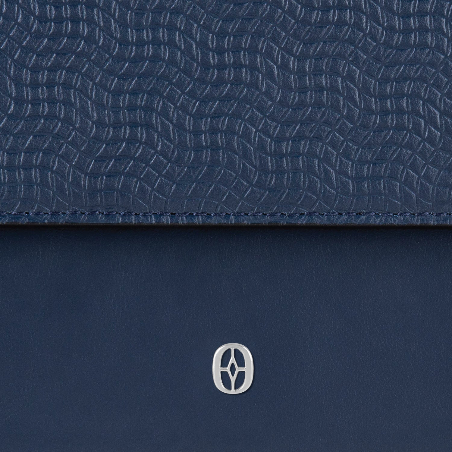 Ferronato women’s RFID tote on model #color_Blue Sapphire