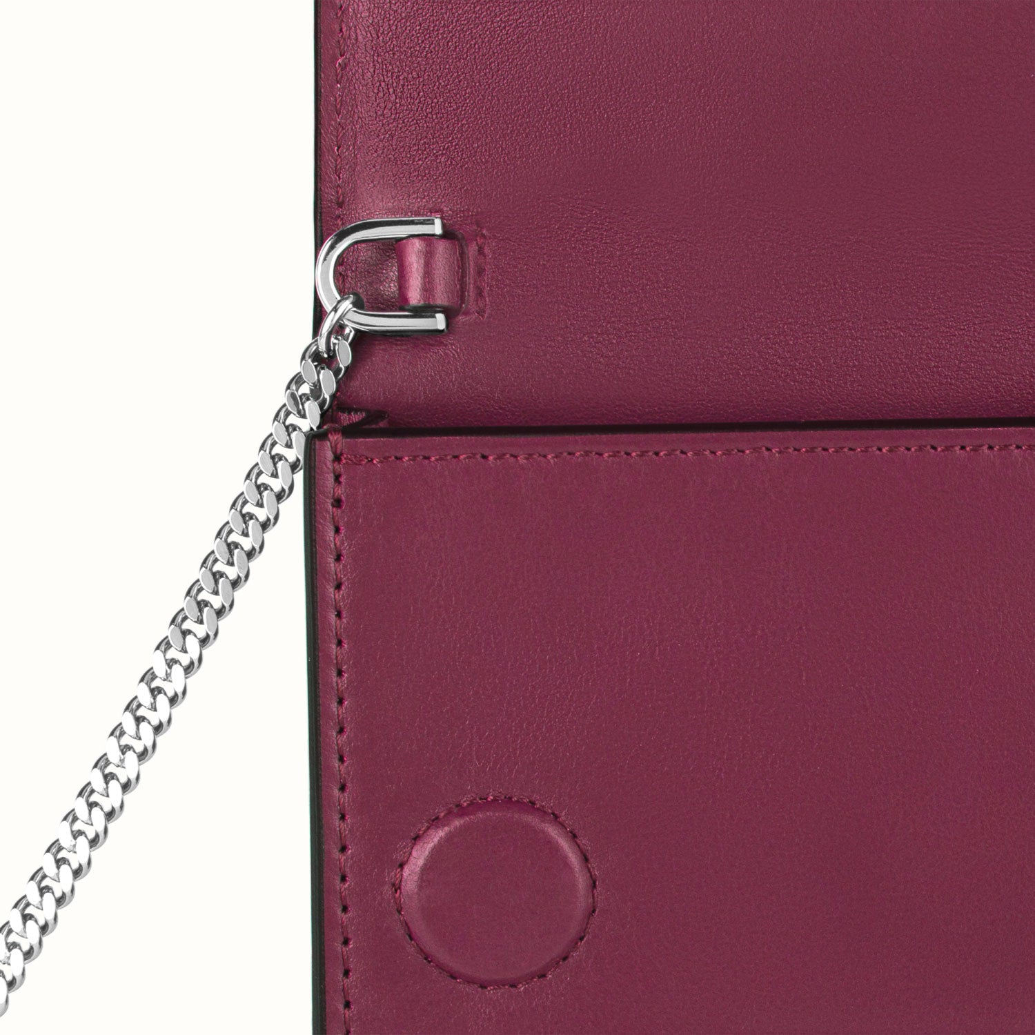 Ferronato Stella Bag — Detail of the shoulder chain or strap #color_ruby rose