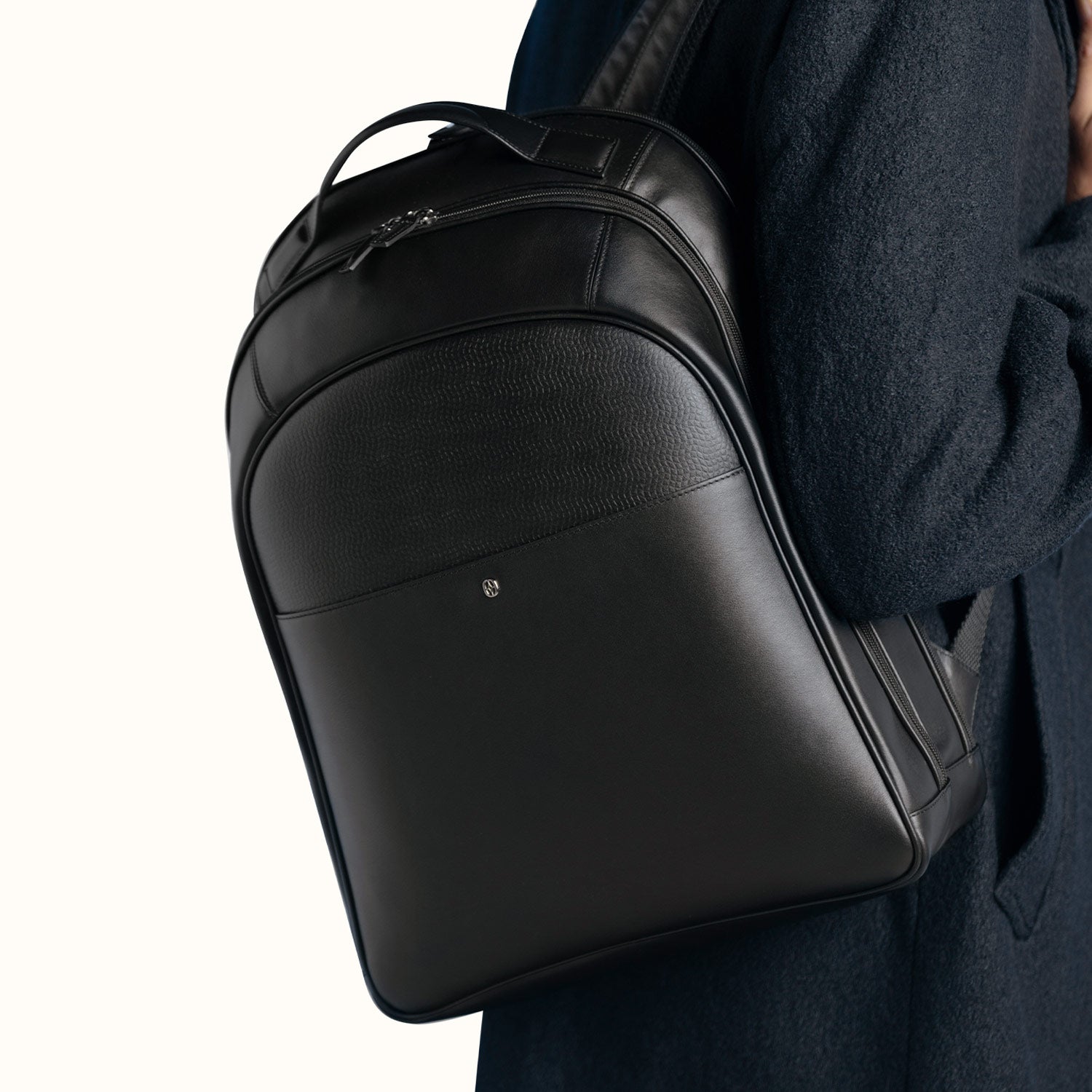 Swiss sustainable leather collection flatlay #color_jet black