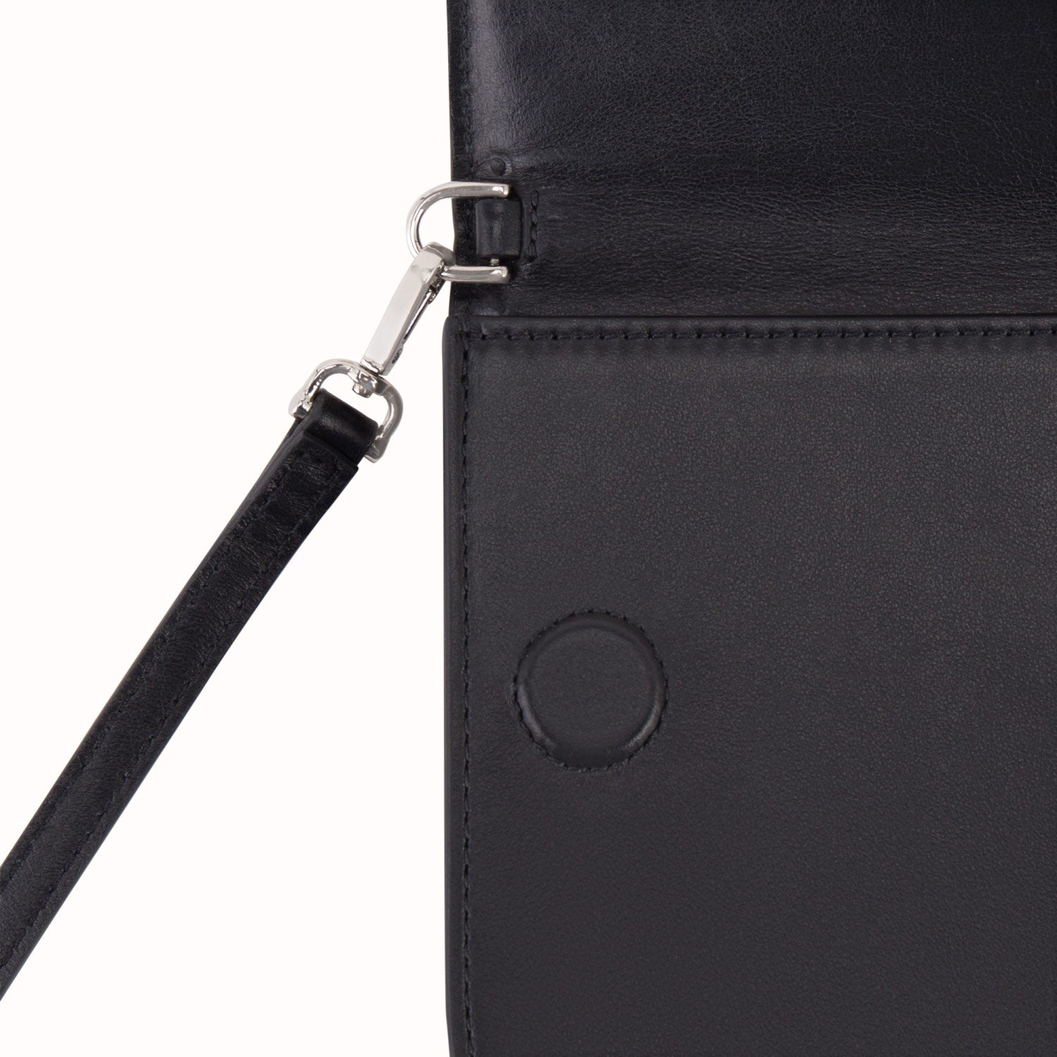 Ferronato RFID luxury crossbody on model #color_Onyx Black