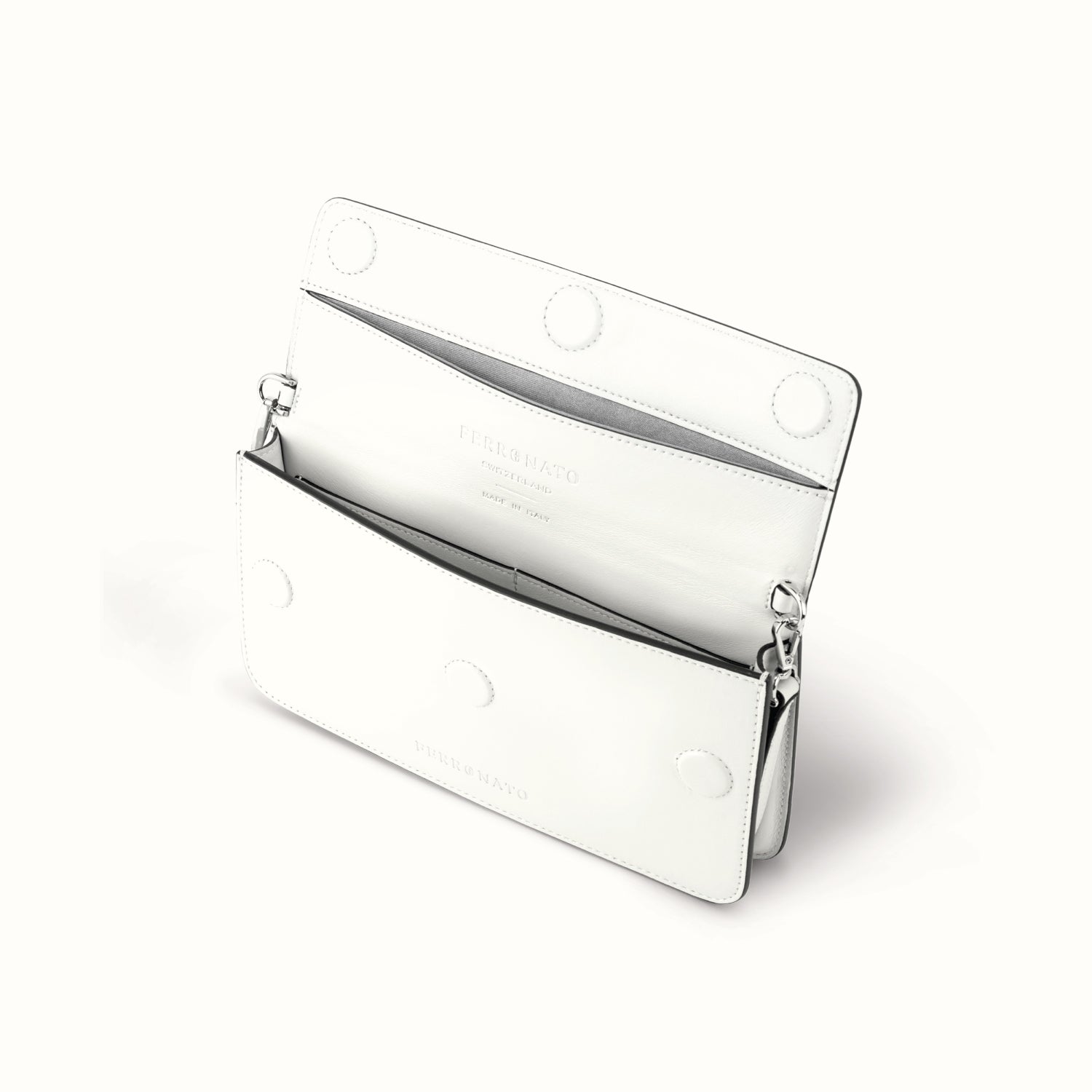 Luxury leather bag stitching detail #color_Pearl White