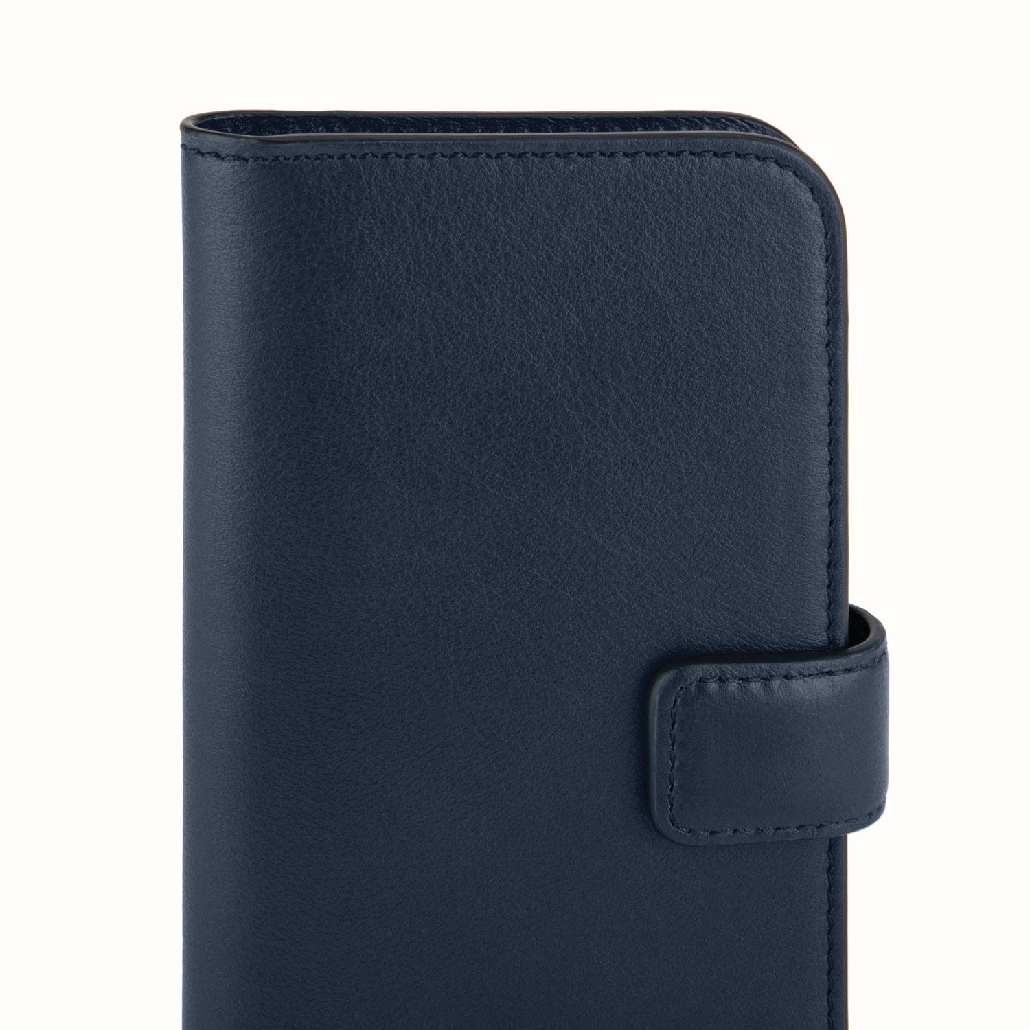 Ferronato Nova Phone Cover — Detail shot of the spine or fold, emphasizing the flexibility and durability of the cover's construction #color_blue sapphire