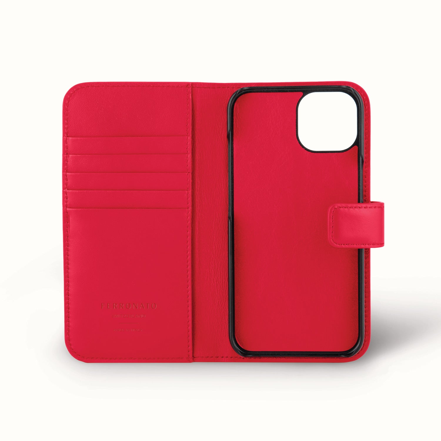 RFID wallet for men flatlay #color_Lava Red