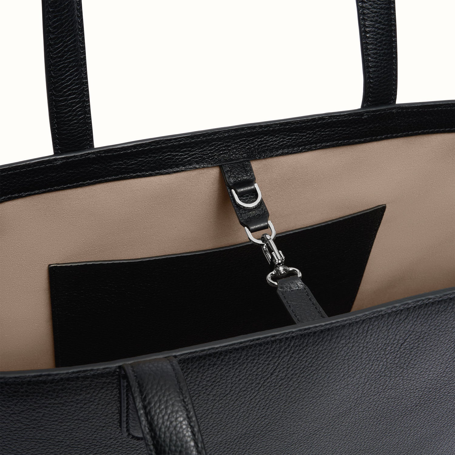 RFID blocking luxury handbag front view #color_Jet Black