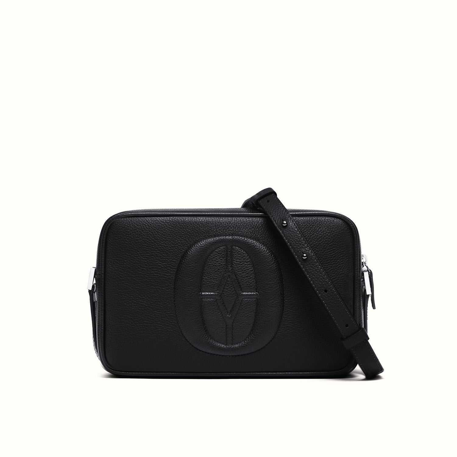 RFID blocking luxury handbag front view #Color_Jet Black