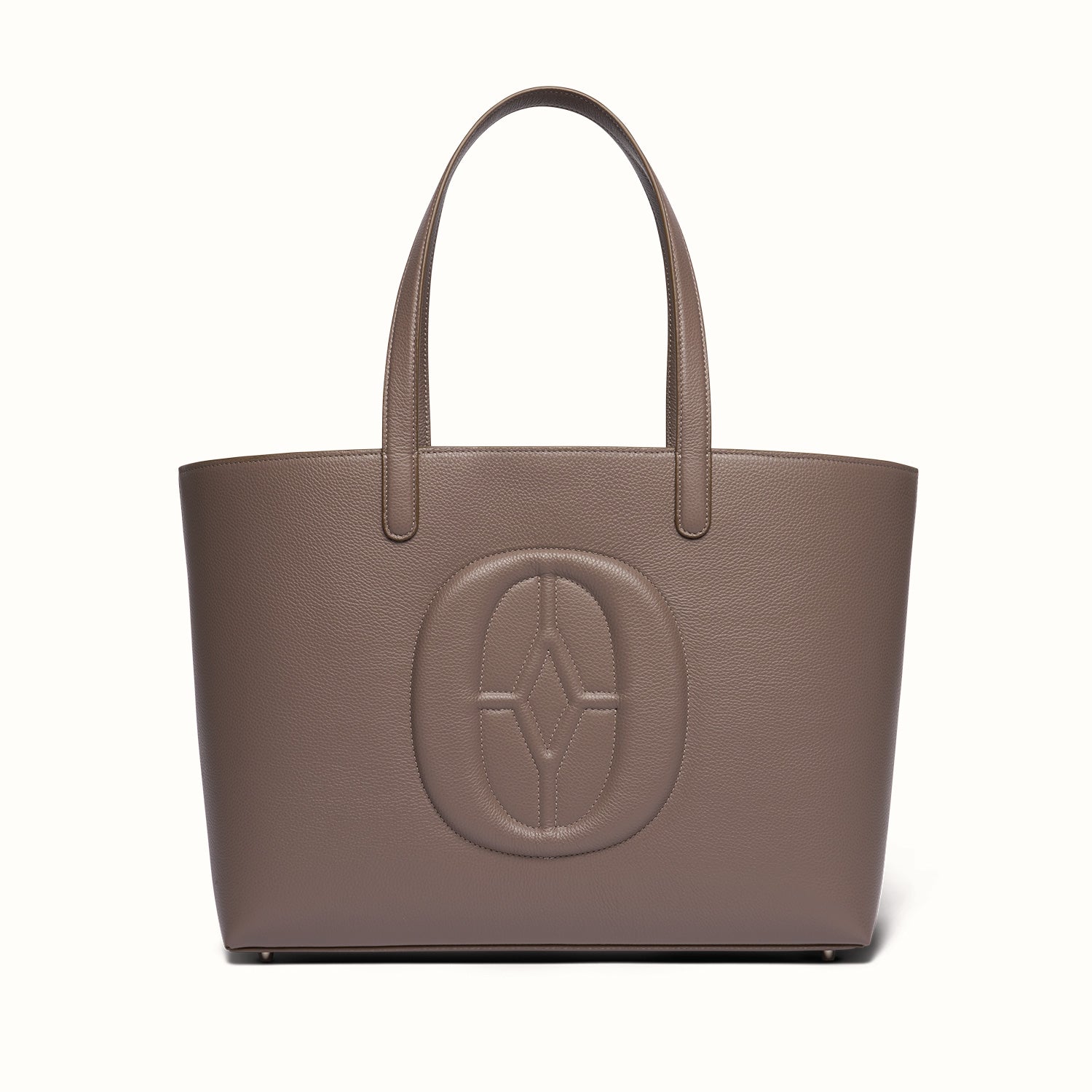 RFID blocking luxury handbag front view #color_Serene Taupe