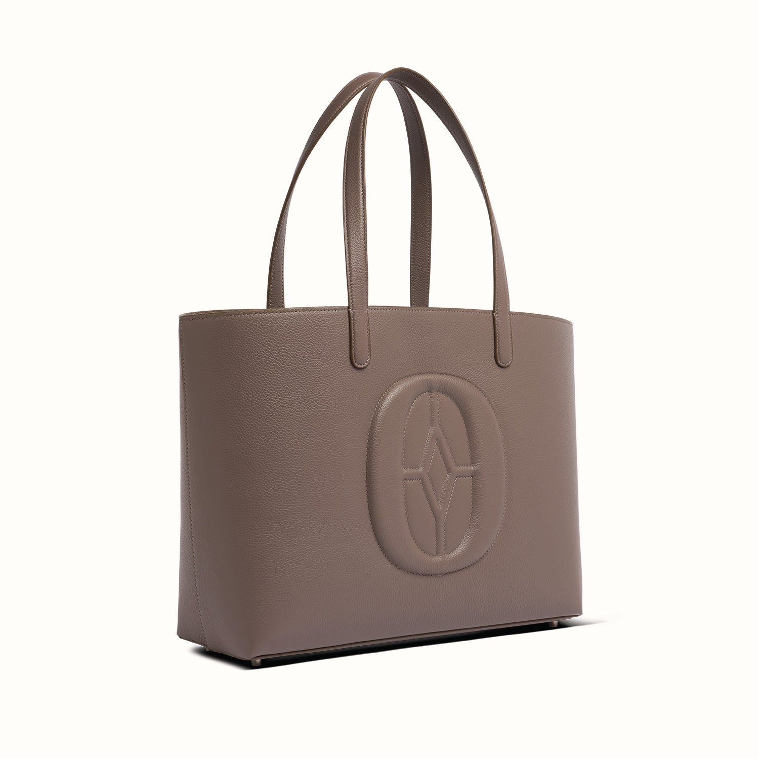 Ferronato RFID luxury crossbody on model #color_Serene Taupe