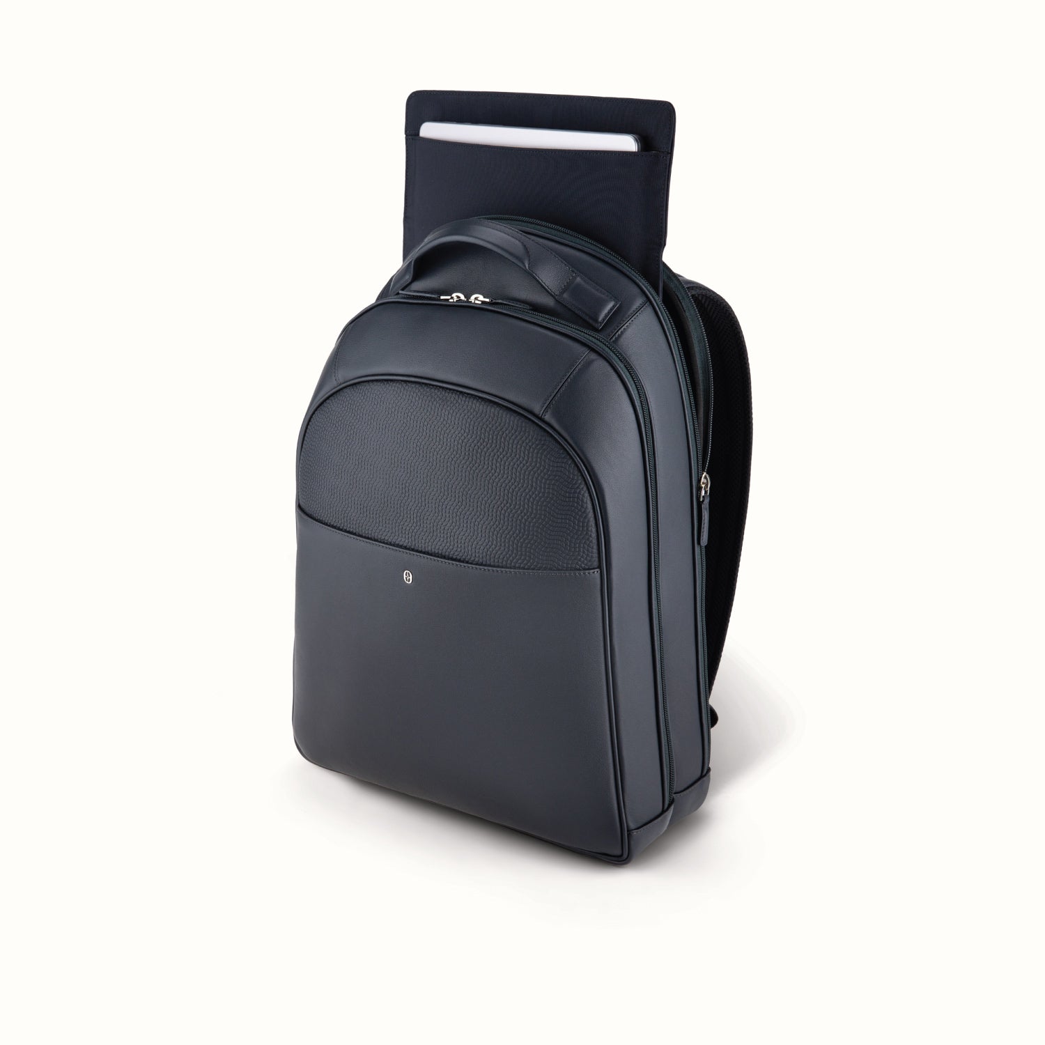 Swiss men’s leather briefcase Ferronato #color_Midnight Blue