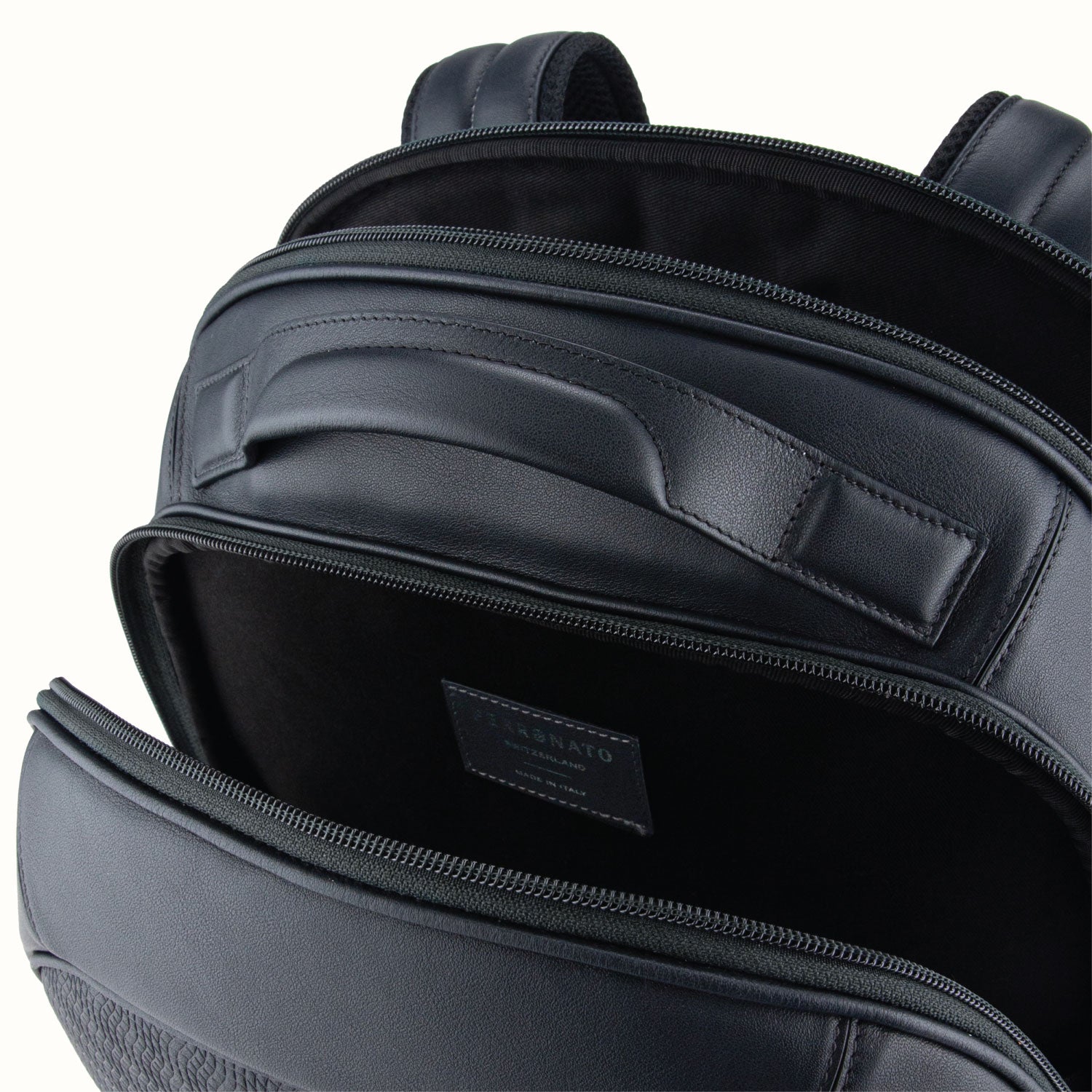 Swiss men’s leather briefcase Ferronato #color_Midnight Blue