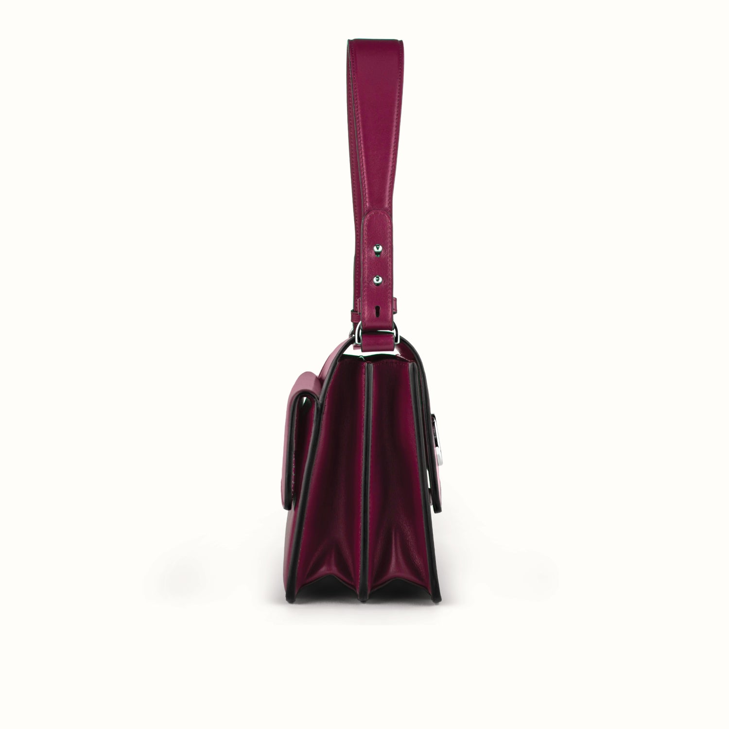 Ferronato Magia Bag side profile showing silhouette #color_ruby rose