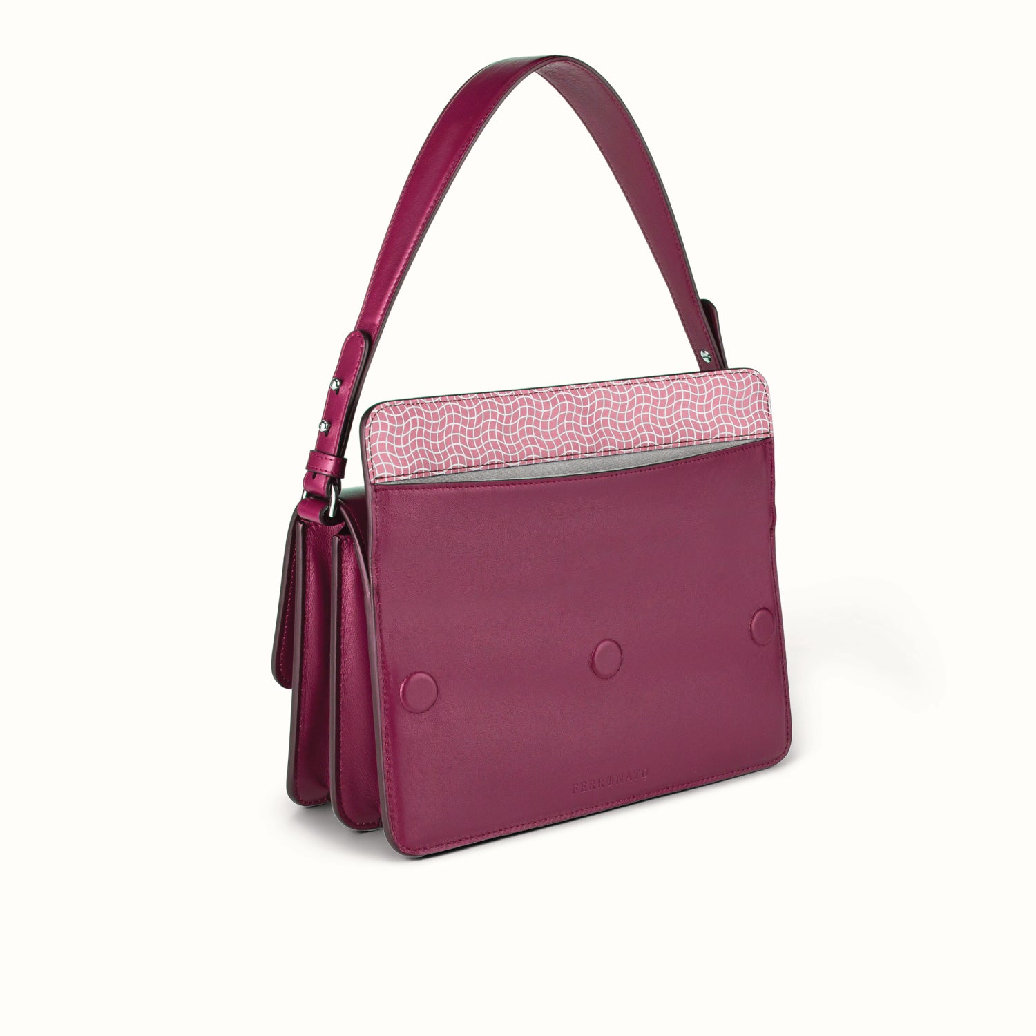 Ferronato Magia Bag premium craftsmanship detail #color_ruby rose