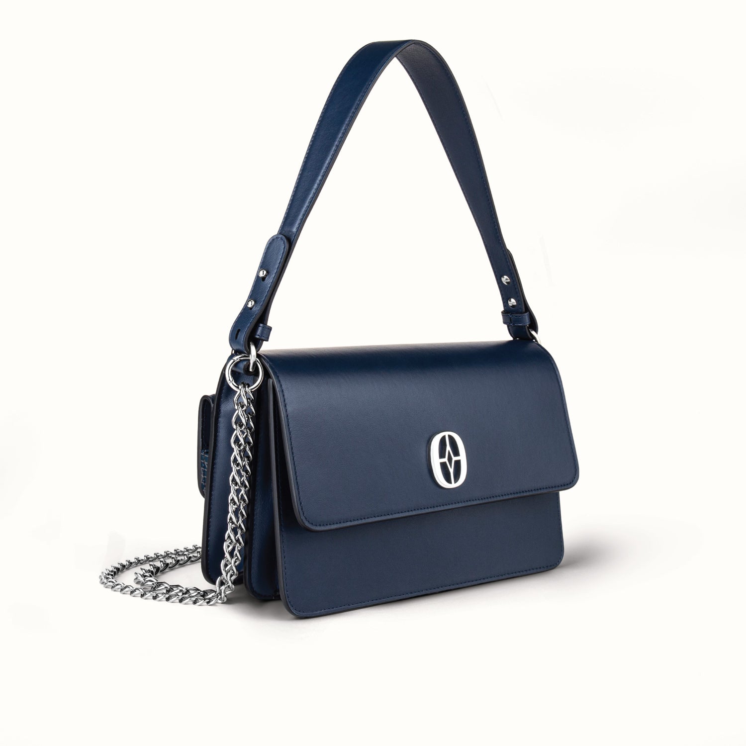 Ferronato women’s RFID tote on model #color_Blue Sapphire