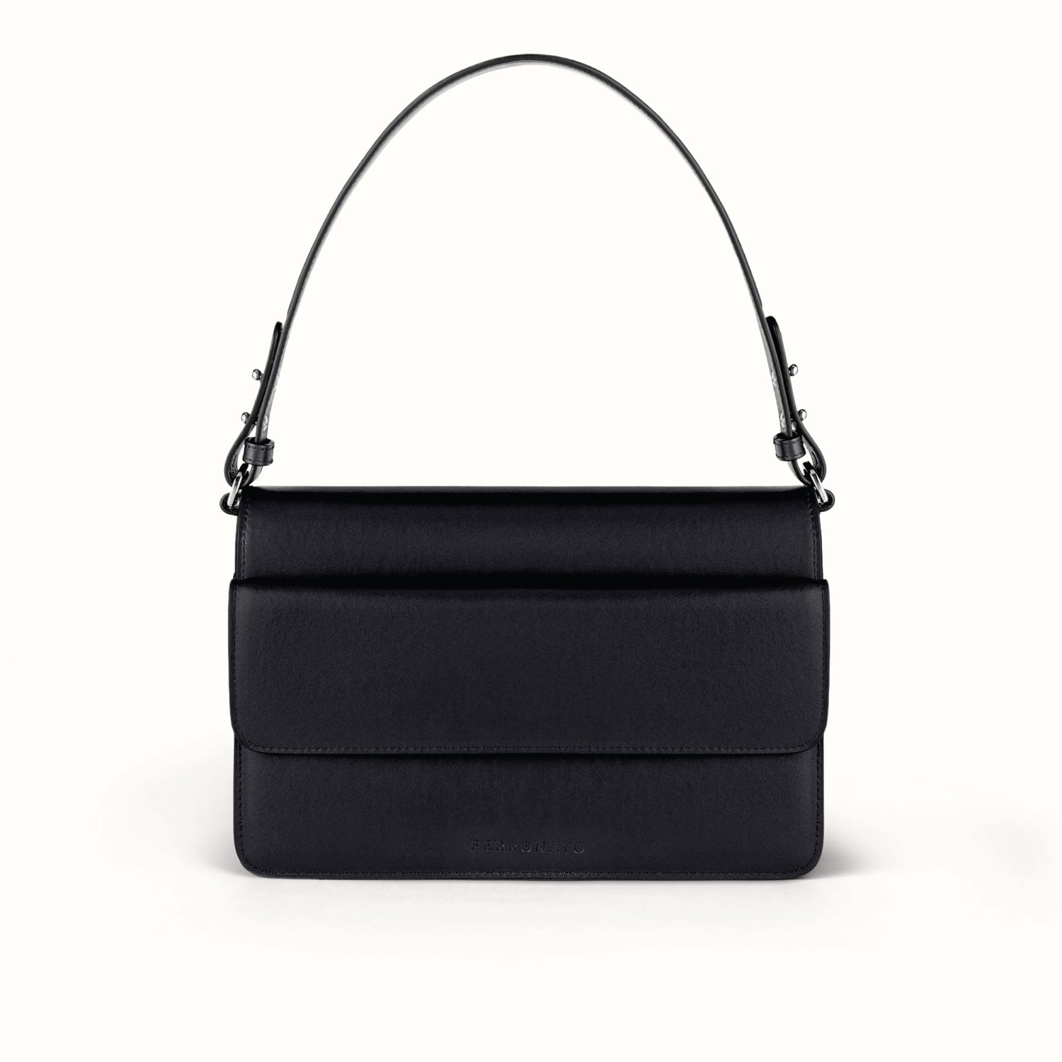 Sustainable leather purse close-up #color_Jet Black