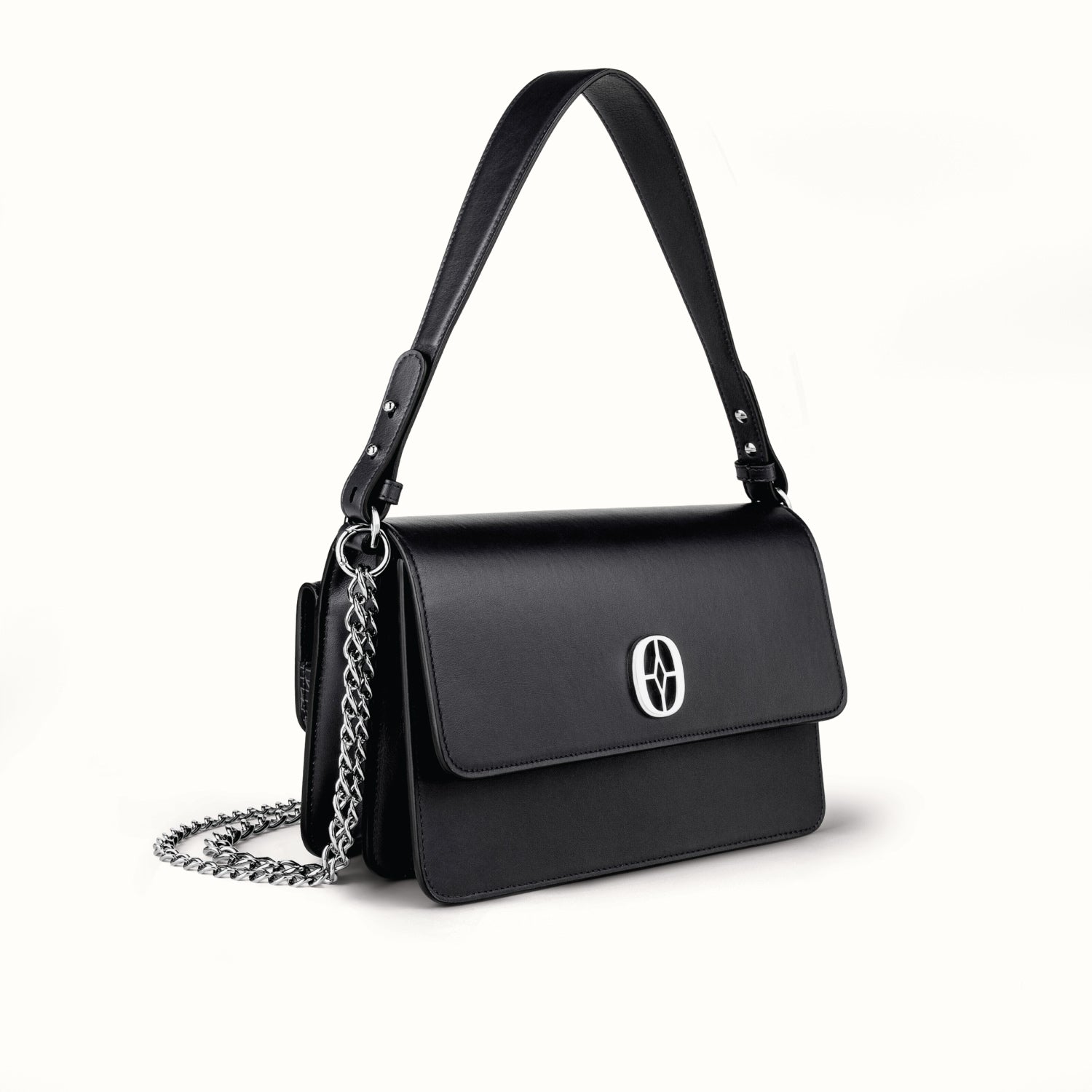 Ferronato Magia Bag minimalist luxury bag shot #color_jet black