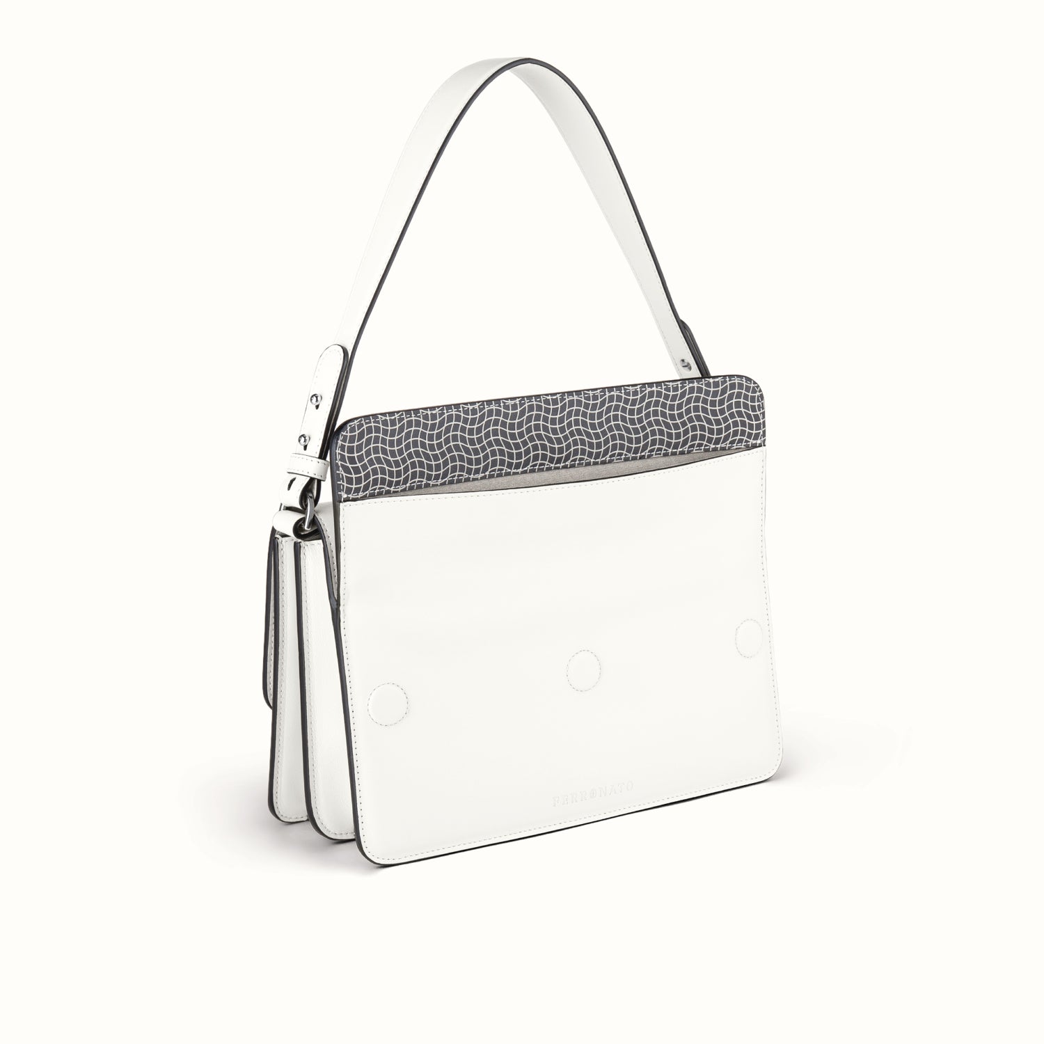 Luxury Swiss handbag for women studio shot #color_Pearl White