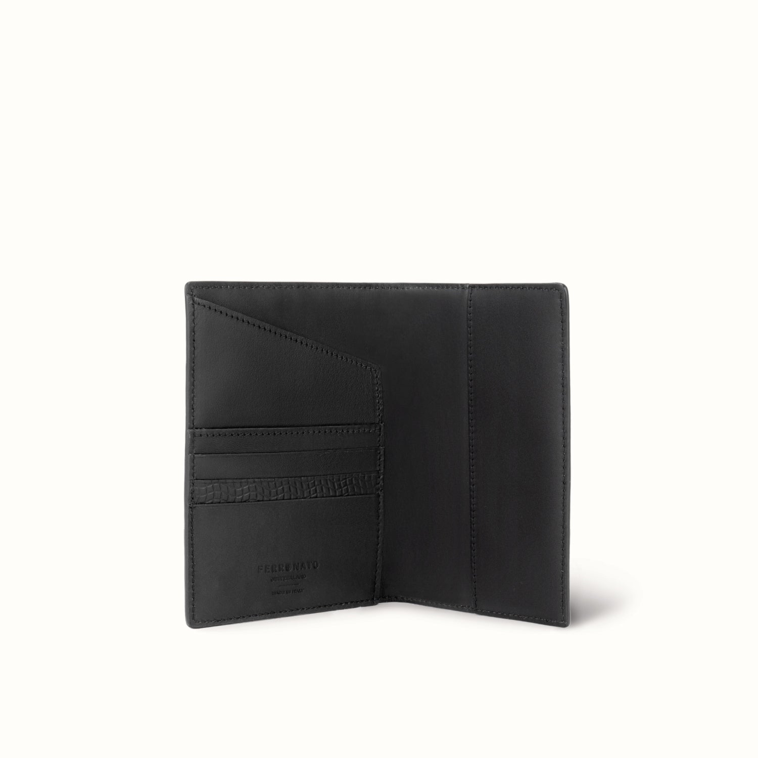 Swiss leather travel bag lifestyle image #color_Jet Black