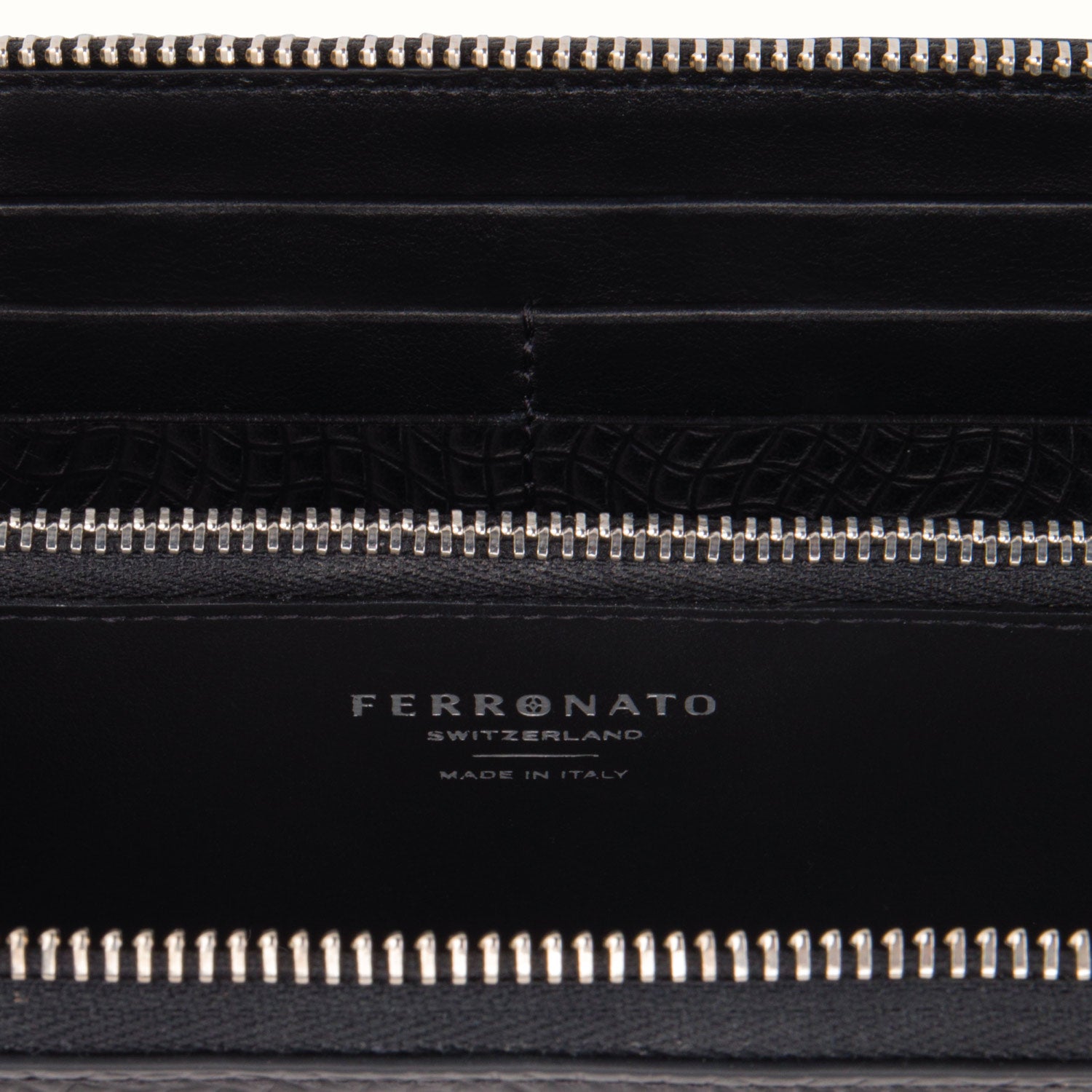 Ferronato women’s RFID tote on model #color_Jet Black