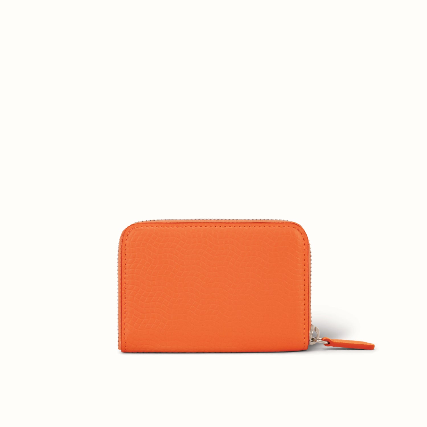 Sustainable leather purse close-up #color_Vibrant Orange