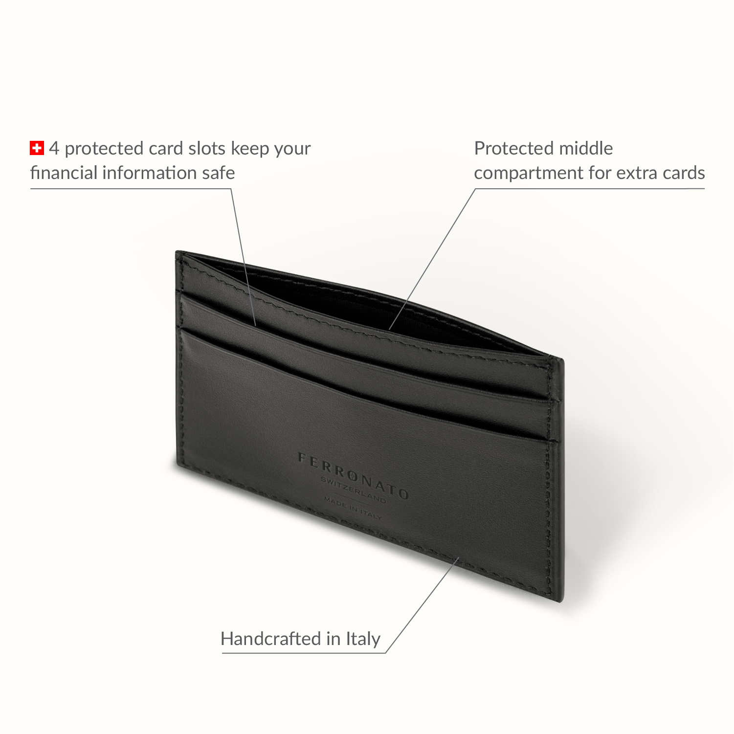 Luxury Swiss minicardholder for studio shot #color_jet black
