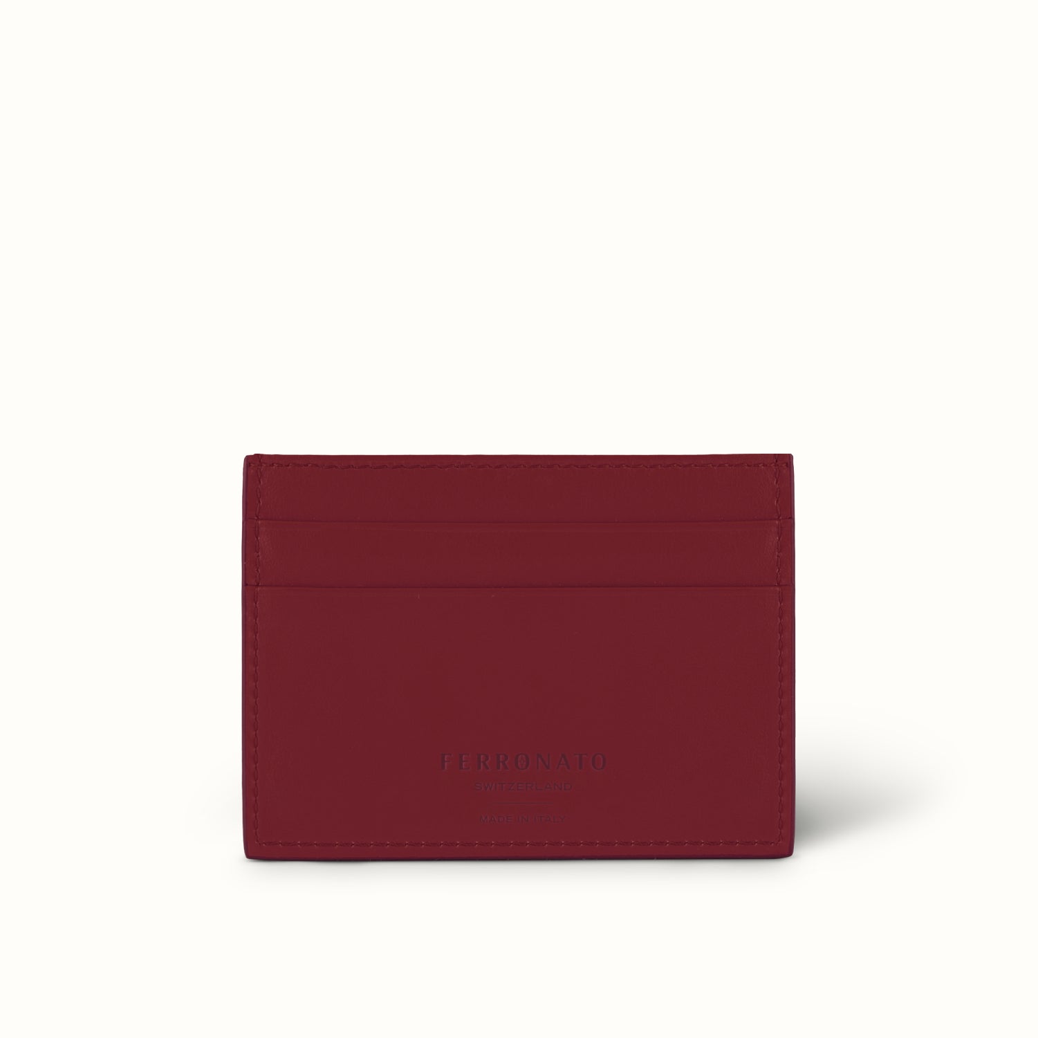 Swiss men’s leather mini CardHolder Ferronato #color_Velvet Red