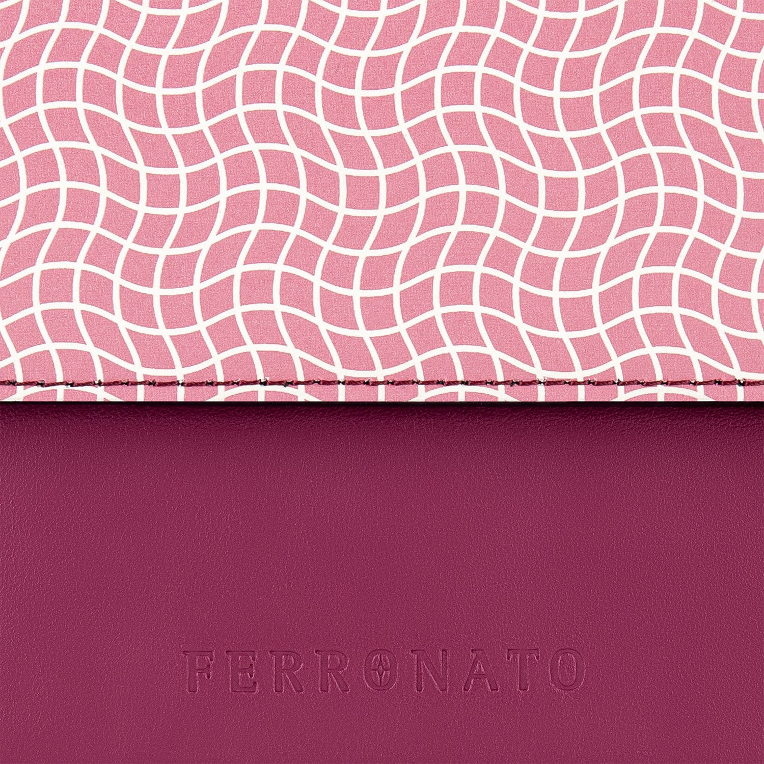 Ferronato women’s RFID tote on model #color_Ruby Rose