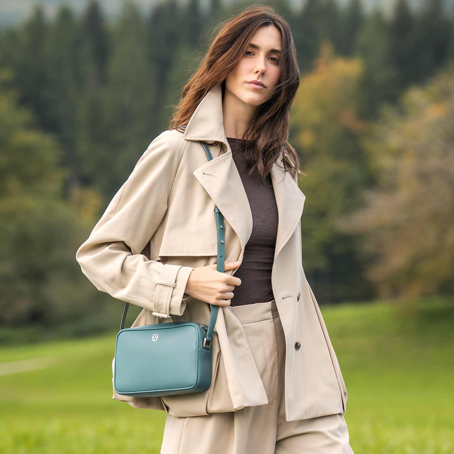 Luxury Swiss crossbody for women #color_Magical Green