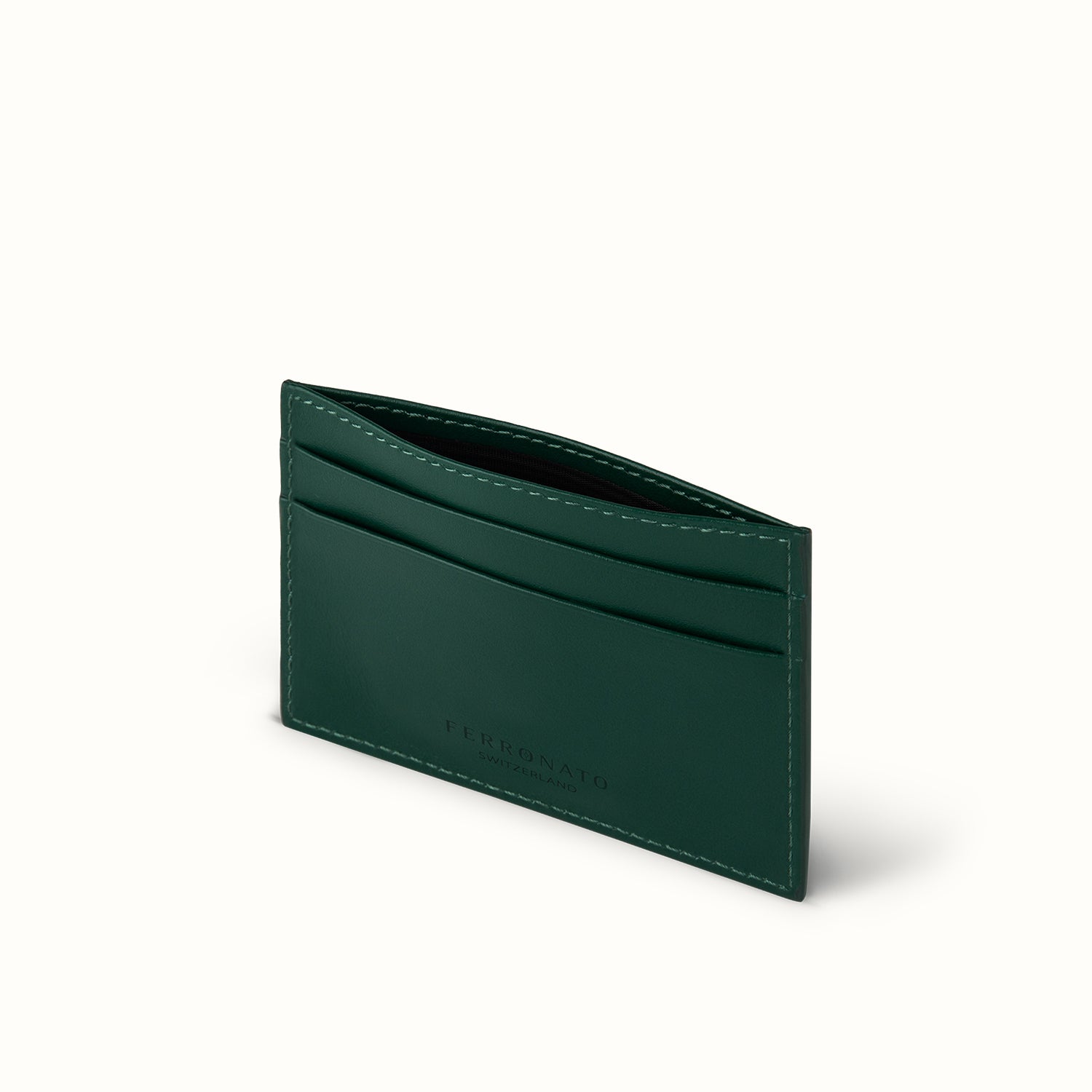 Swiss men’s leather mini CardHolder Ferronato #color_Alpin Green