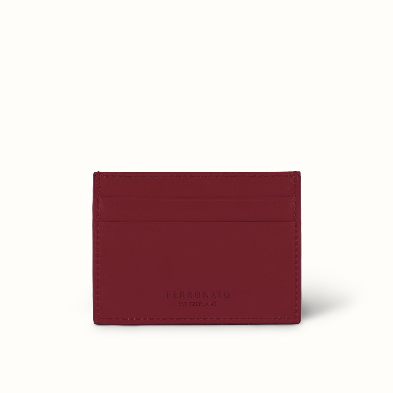 Swiss men’s leather mini CardHolder Ferronato #color_Velvet Red