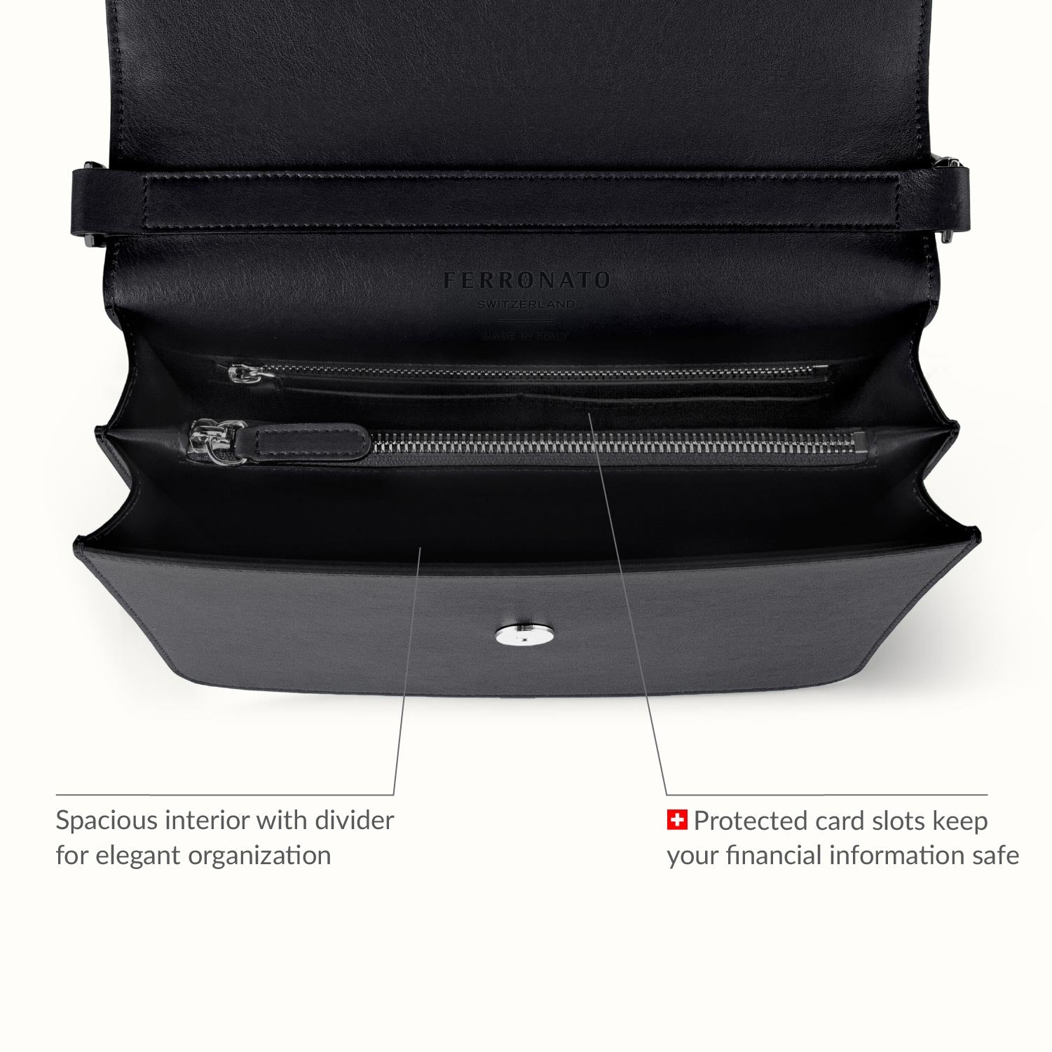 Privacy protection women’s bag detail #color_Jet Black