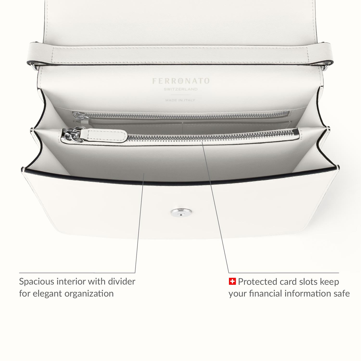Privacy protection women’s bag detail #color_Pearl White