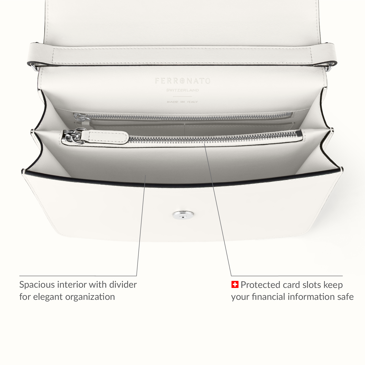 Privacy protection women’s bag detail #color_Pearl White