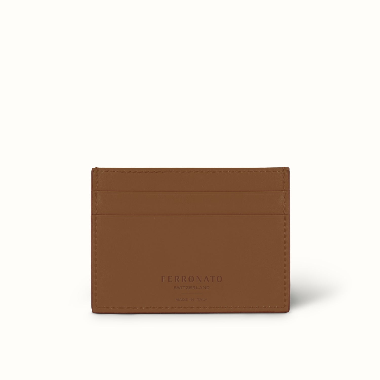 Swiss leather Cardholder Ferronato #color_Amber Brown