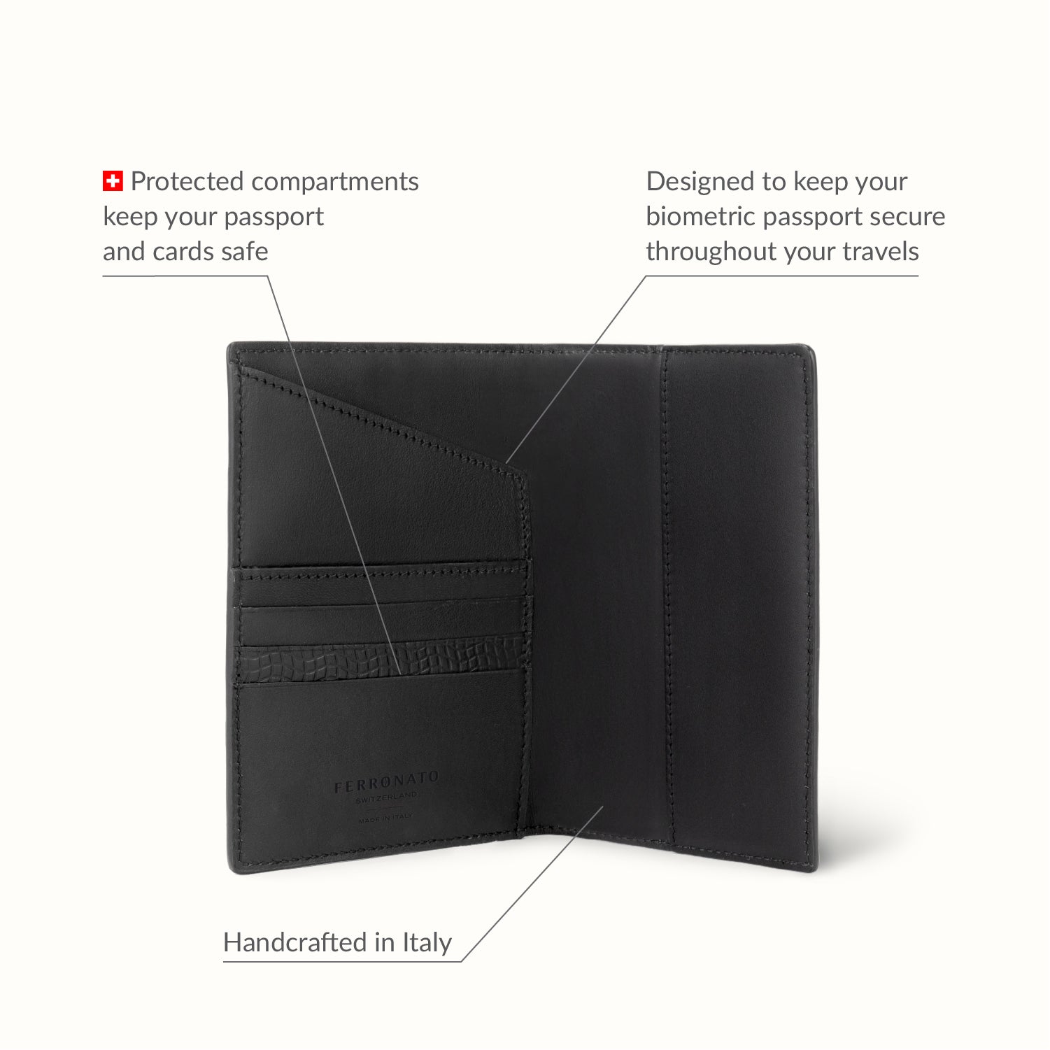 Swiss leather travel bag lifestyle  image #color_Jet Black