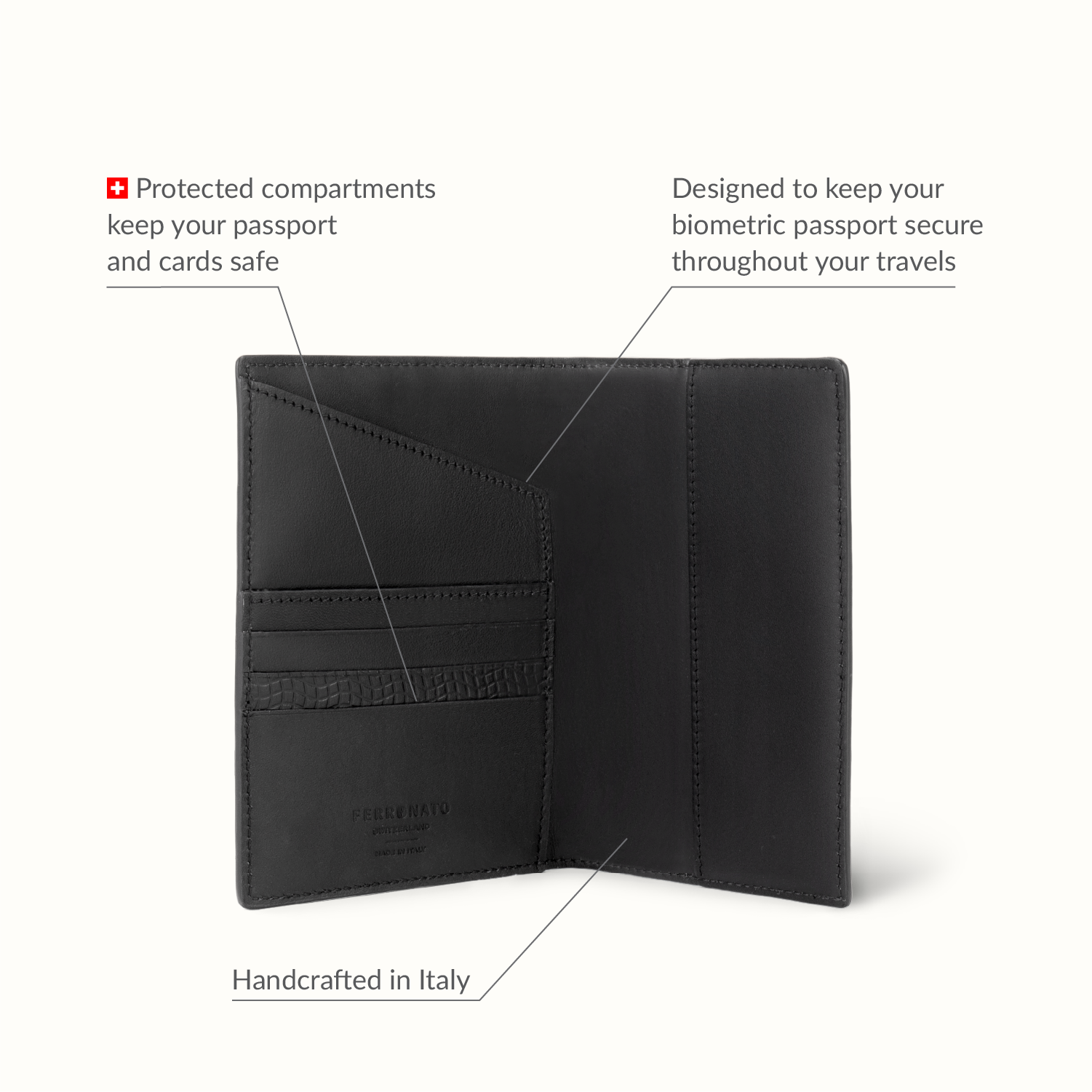 Swiss leather travel bag lifestyle  image #color_Jet Black