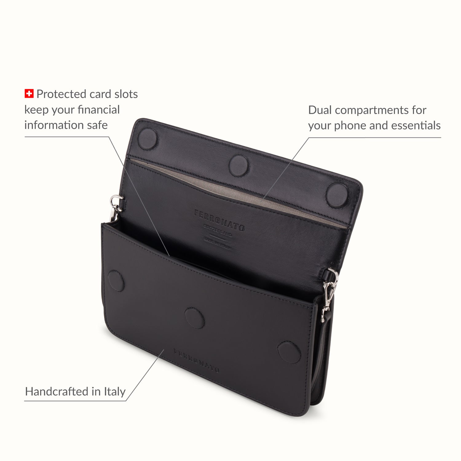 Privacy-protected business bag close-up #color_Onyx Black