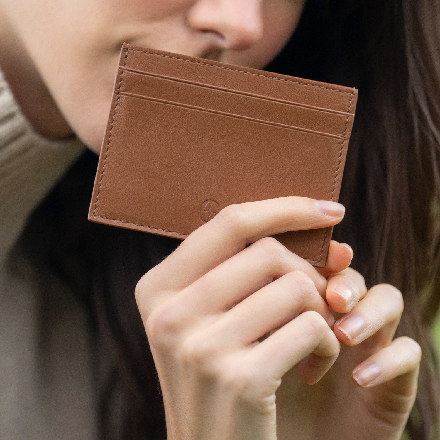 Swiss men’s leather Cardholder Ferronato #color_Amber Brown